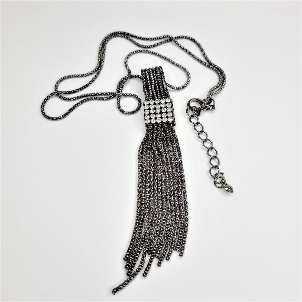 Long Black Necklace & Earrings